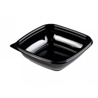 Контейнер 500 мл 1-секц. 160х160х45 мм, без крышки, черн., ПЭТ, 25 шт/упак "ЮПласт" 450 шт/кор РОССИЯ ЮпК-1616-500 черн./ЮУПМ6025