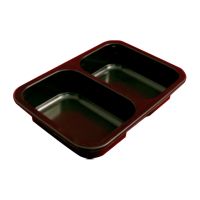 Контейнер под запайку 600[300+300] мл, 2-секц. 187х137х36 мм, черн., ПП, 480 шт/кор "Бластор" 480 шт/упак РОССИЯ П-1813/36/2 (50/50) черн.