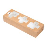 Держатель для трех стаканов, крафт, 300 штук в упаковке