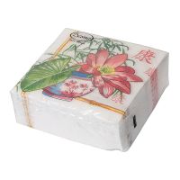 Салфетки 250х250 мм 1-сл., диз. "Лотос", разноцв., бум., 40 шт/упак "Desna Design" 32 упак/кор РОССИЯ 57569