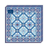 Салфетки 330х330 мм 3-сл., диз. "Азулежу 4", разноцв., бум., 20 шт/упак "Bouquet" 12 упак/кор РОССИЯ 37769