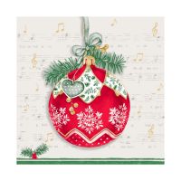 Салфетки 240х240 мм 3-сл., диз. "Музыкальный шар", разноцв., бум., 25 шт/упак "Bouquet" 15 упак/кор РОССИЯ 25138