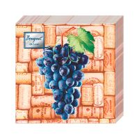 Салфетки 240х240 мм 3-сл., диз. "Коллекционные вина", разноцв., бум., 25 шт/упак "Bouquet" 15 упак/кор РОССИЯ 37214