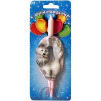 Свеча для торта диз. "Котик.Цифра 0", разноцв., 1 шт/упак 30 шт/кор РОССИЯ 3041