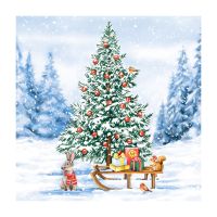 Салфетки 330х330 мм 3-сл., диз. "Лесная красавица", разноцв., бум., 20 шт/упак "Bouquet" 12 упак/кор РОССИЯ 57855