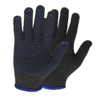 Перчатки нитяные, диз. "Точка", 5 нит., 10 кл., черн., Х/Б+ПВХ, 1 пар/упак 300 пар/кор РОССИЯ