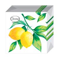 Салфетки 240х240 мм 1-сл., диз. "Лимон", разноцв., бум., 40 шт/упак "Desna Design" 32 упак/кор РОССИЯ 57583