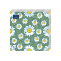 Салфетки 330х330 мм 3-сл., диз. "Daisy на зеленом", разноцв., бум., 20 шт/упак "Bouquet" 12 упак/кор РОССИЯ 37434
