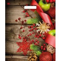 Пакет 380х450 мм, 60 мкм с проруб. ручками, диз. "Зимняя калина", ПВД, 50 шт/упак "Тикопластик" 500 шт/кор РОССИЯ н00245522