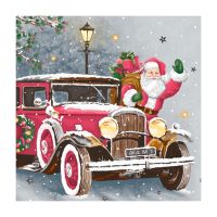 Салфетки 330х330 мм 3-сл., диз. "Дед мороз приехал", разноцв., бум., 20 шт/упак "Bouquet" 12 упак/кор РОССИЯ 57822