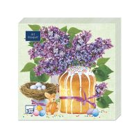 Салфетки 330х330 мм 3-сл., диз. "Пасхальный кулич", разноцв., бум., 20 шт/упак "Bouquet" 12 упак/кор РОССИЯ 37670