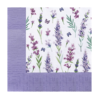 Салфетки 330х330 мм 3-сл., диз. "Скатерть с лавандой ", разноцв., бум., 12 шт/упак "Bouquet" 12 упак/кор РОССИЯ 25241