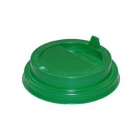 Крышка для стаканов, для холодного и горячего, d 90 мм, зелёная, с клапаном, полистирол