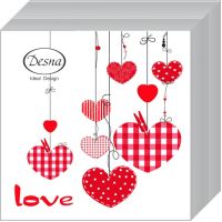 Салфетки 240х240 мм 1-сл., диз. "Калейдоскоп сердец", разноцв., бум., 40 шт/упак "Desna Design" 32 упак/кор РОССИЯ 57576