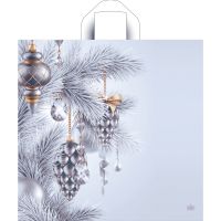 Пакет 420х440 мм, 70 мкм с петлев. ручками, диз. "Серебряное сияние", ПВД, 50 шт/упак "Тикопластик" 300 шт/кор РОССИЯ н00267339