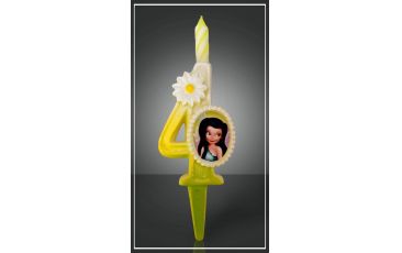 Свеча для торта h40 мм, диз. "Фея. Цифра 4", разноцв., 1 шт/упак 15 шт/кор РОССИЯ 1234