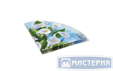 Салфетки d320 мм 3-сл., диз. "Белые лилии", разноцв., бум., 12 шт/упак "Bouquet" 15 упак/кор РОССИЯ 42727