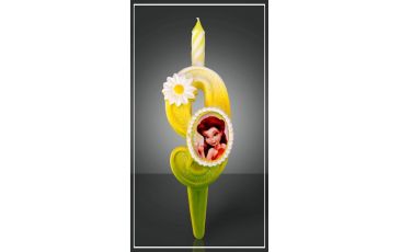 Свеча для торта h40 мм, диз. "Фея. Цифра 9", разноцв., 1 шт/упак 15 шт/кор РОССИЯ 1239