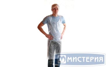 Фартук 750х1250 мм, бел., ПНД, 100 шт/упак 5 упак/кор РОССИЯ 30122