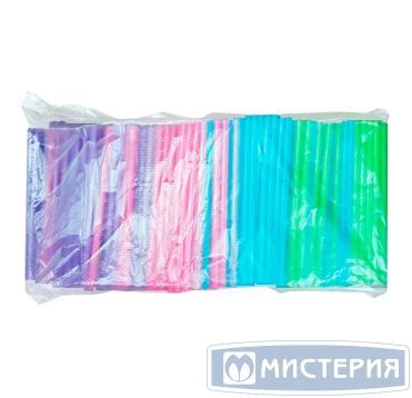 Трубочки для коктейлей 125 мм, d5 мм, диз. "Мартини", разноцв., пласт. прямые, 400 шт/упак 50 упак/кор БЕЛАРУСЬ -