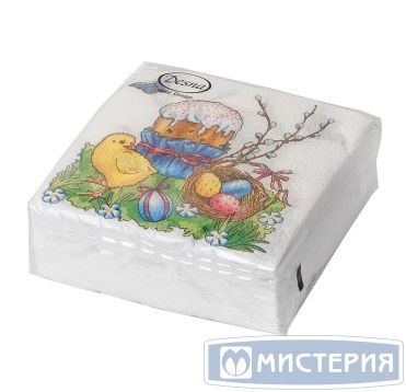 Салфетки 240х240 мм 1-сл., диз. "Пасха", разноцв., бум., 40 шт/упак "Desna Design" 32 упак/кор РОССИЯ 57419