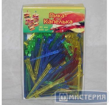 Пика 70 мм, диз. "Булава", цвет в ассорт., ПС, 500 шт/упак 15 упак/кор РОССИЯ -