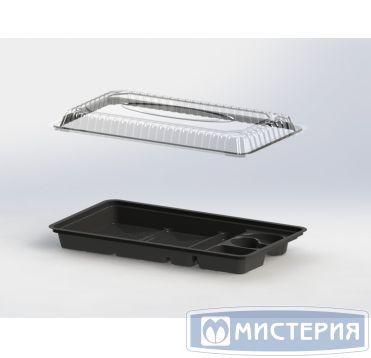 Крышка к контейнеру для суши 266х151х40 мм, прозр., ОПС, 400 шт/кор "Kado-Prim" 400 шт/упак РОССИЯ КД-002 К