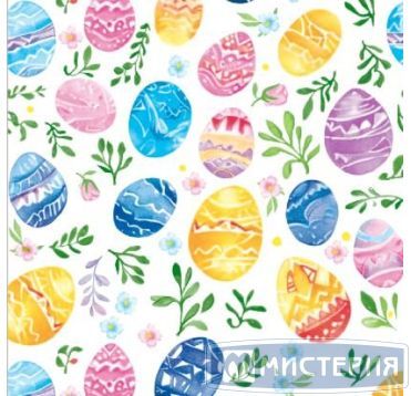 Салфетки 330х330 мм 3-сл., диз. "Акварельные яйца", разноцв., бум., 20 шт/упак "Bouquet" 12 упак/кор РОССИЯ 25275