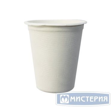 Стакан одноразовый 260 мл, бел., сах. тростник, 6 шт/упак "GREEN MYSTERY" 450 шт/кор КИТАЙ TM-C007