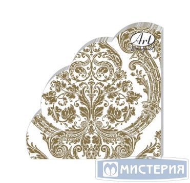 Салфетки d320 мм 3-сл., диз. "Royal.Золото на белом", разноцв., бум., 12 шт/упак "Bouquet" 15 упак/кор РОССИЯ 37261