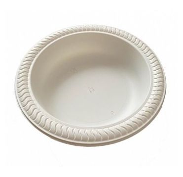 Тарелка одноразовая глубокая 500 мл, d180 мм, беж., кукурузный крахмал , 50 шт/упак 400 шт/кор РОССИЯ