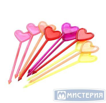 Пика 85 мм, диз. "Сердце", цвет в ассорт., ПС, 250 шт/упак 35 упак/кор РОССИЯ