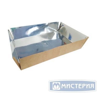 Контейнер для суши 1-секц. 240х180х55 мм, без крышки, крафт, карт. фольг., 500 шт/кор 500 шт/упак РОССИЯ