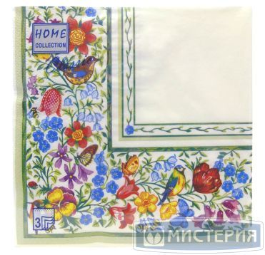 Салфетки 330х330 мм 3-сл., диз. "Лето", разноцв., бум., 20 шт/упак "Bouquet" 12 упак/кор РОССИЯ 37397/42307