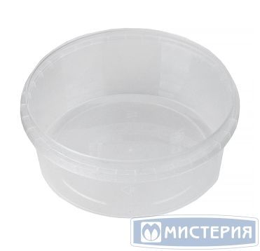 Контейнер для пресервов/мёда 385мл, "миска" d=122мм, d=114мм, h=50мм, прозрачный, контрольный замок, ПП