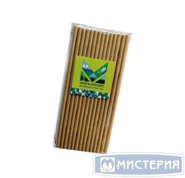 Трубочки для коктейлей 195 мм, d6 мм, крафт, бум. прямые, 50 шт/упак "GREEN MYSTERY" 50 упак/кор КИТАЙ