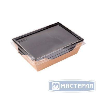 Контейнер 1200 мл, 167х167х63 мм, без окна, крышка в компл., крафт-черн., карт., 50 шт/упак "OSQ" OpSalad BE 150 шт/кор РОССИЯ OpSalad 1200 BE