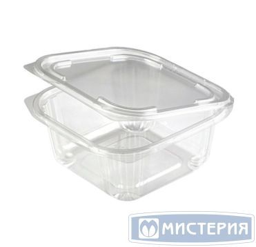 Контейнер 500 мл 1-секц. 137х132х62 мм, неразъем.крышка, прозр., ПЭТ, 360 шт/кор "ЮПласт" 360 шт/упак РОССИЯ ЮП-РКСП-500/ЮУПМ6131/1