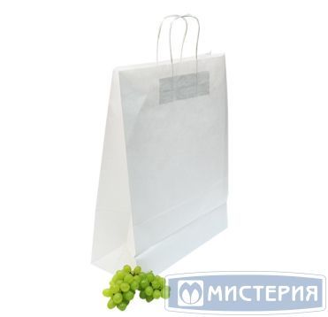 Пакет [350+150]х450 мм с круч. ручками, бел., бум., 250 шт/кор 250 шт/упак РОССИЯ 009-000006-002