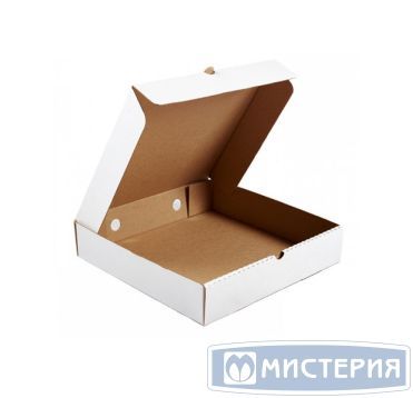 Коробка для пиццы, 300х300х60мм, белая, картон В