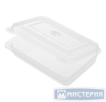 Упаковка для кондит. изделий 2500 мл, 1-секц. 265х194х67[252х167х60] мм, неразъем.крышка, прозр., ОПС, 160 шт/кор "Комус" 160 шт/упак РОССИЯ РК-25 М (Т)