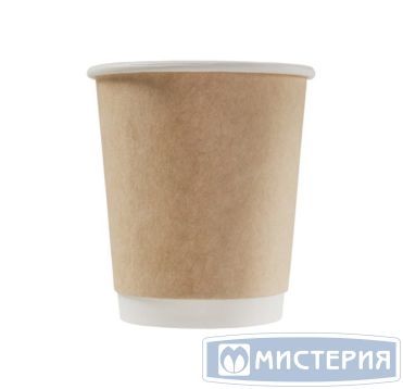 Бумажный стакан  для холодного и горячего, 300 мл, двухслойный, цвет коричневый.