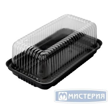 Крышка для торта, прямоугольная, внеш. 248х140х94мм, внутр. 230х120х85мм, прозрачная, ПС