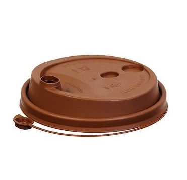 Крышка для стакана d90 мм с пробивным слотом и заглушкой, коричн., ПП, 50 шт/упак 1 000 шт/кор РОССИЯ 3001М/Коричн.