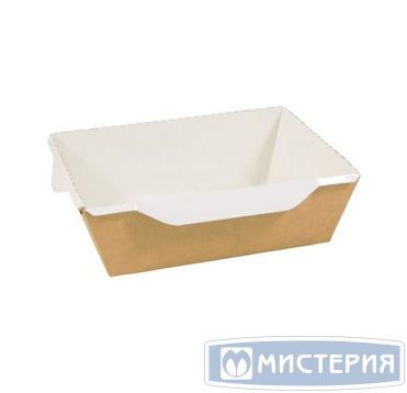 Контейнер 800 мл, 209х127х55 мм, без окна, без крышки, крафт-бел., карт., 50 шт/упак "OSQ" OpSalad 400 шт/кор РОССИЯ OSQ OpSalad 800 без крышки