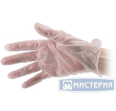 Перчатки виниловые, р-р XL, неопудрен., прозр., 50 пар/упак 10 упак/кор КИТАЙ