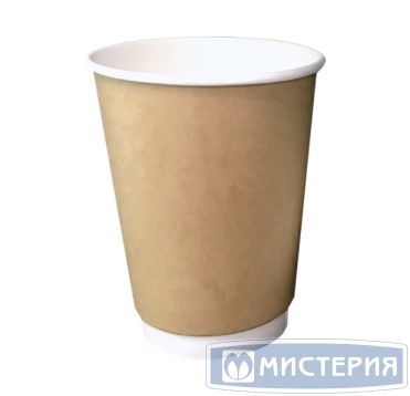 Стакан бумажный 450 мл 2 сл., d90 мм, крафт, карт., 17 шт/упак 340 шт/кор РОССИЯ Крафт