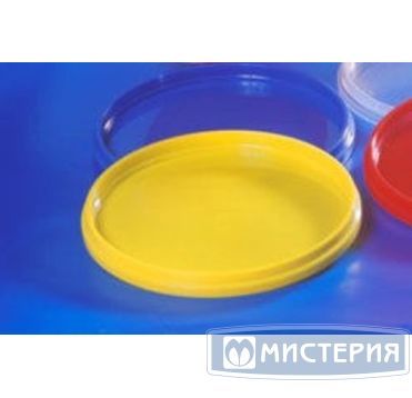 Крышка для контейнера под пресервы и мёд, d=96мм, h=15мм, жёлтая, ПП