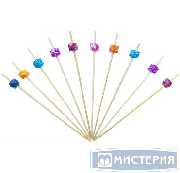 Пика 120 мм, диз. "Куб мрамор", разноцв., бамбук, 100 шт/упак 40 упак/кор КИТАЙ 440-738