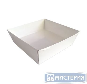 Квадратный контейнер, из картона, белый, внеш. 150х150х49 мм, внутр. 133х133х40 мм, ECO SmartPack